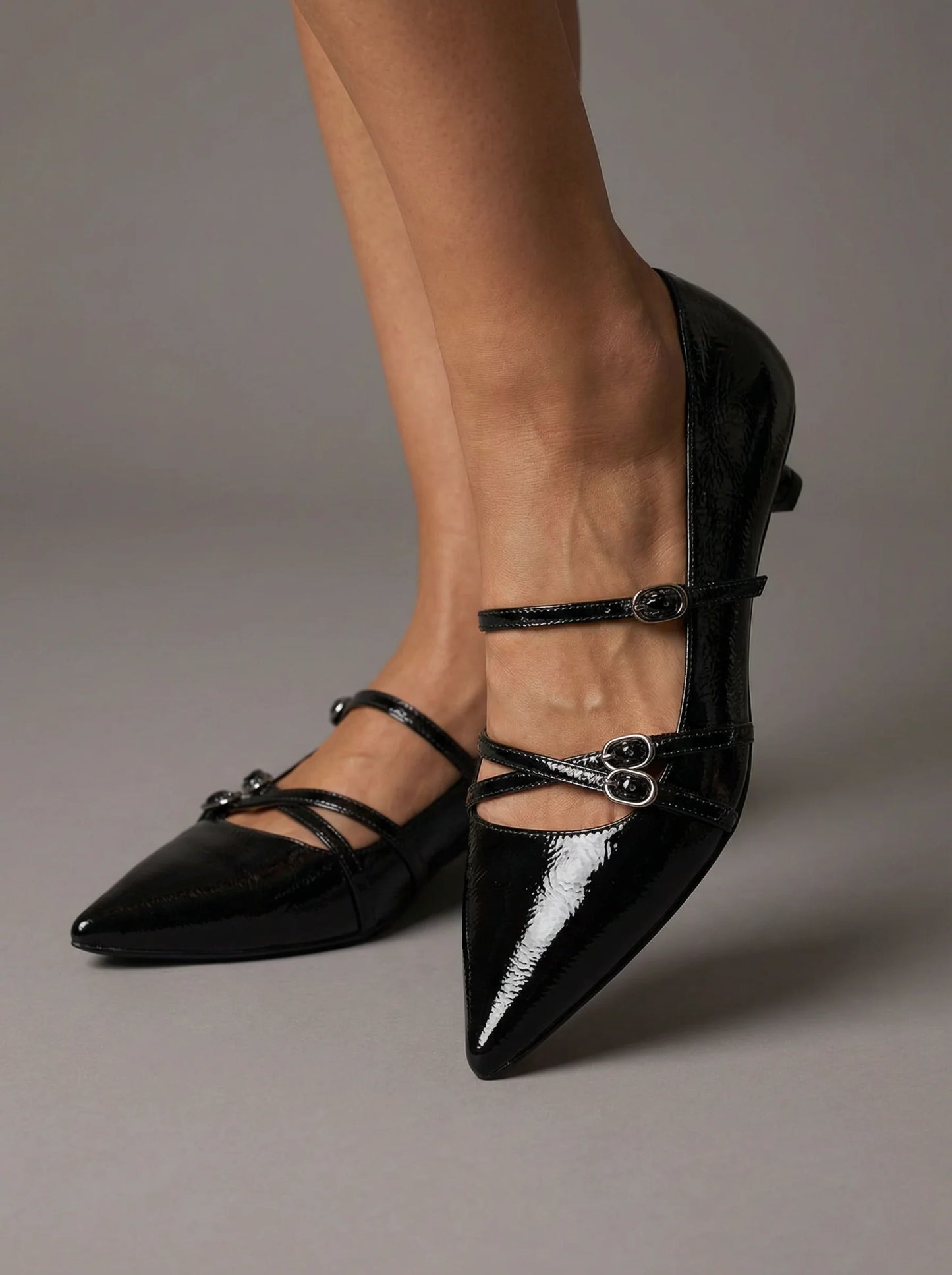 Notte Sicura – Black Heeled Sandal with Double Ankle Strap